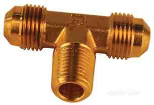 Brass Fittings -  Parker 145f-6-4 Male Flanged X Female Reducing Tee (npt) 3/8 X 1/4 Inch