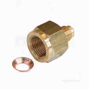 Brass Fittings -  Bullfinch Lgl Reducer Female Flared X Male Flared 3/8 X 1/4 Inch