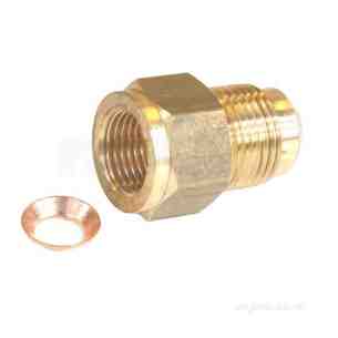 Brass Fittings -  Bullfinch Lgl Reducer Female Flared X Male Flared 3/8 X 1/2 Inch