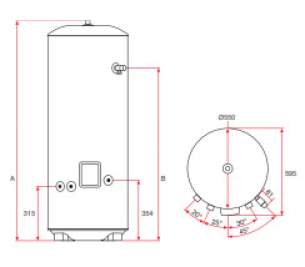 Elson Hot Water Tanks -  Zircon Indirect Cylinder 120zi 93.050.001