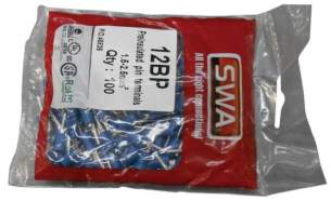 Electrical Accessories and Components -  Specialised Wiring Accesories Pin Terminal 12mm Blue (pack Of 100)