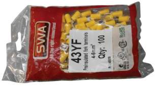 Electrical Accessories and Components -  Specialised Wiring Accesories Fork Terminal 4.3mm Yellow (pack Of 100)