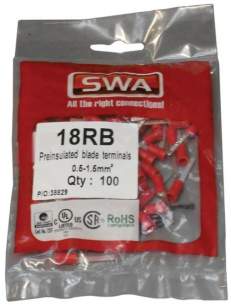 Electrical Accessories and Components -  Specialised Wiring Accesories Blade Terminal 18mm Red (pack Of 100)