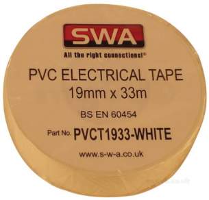 Electrical Accessories and Components -  Specialised Wiring Accesories Pvc Tape 19mm X 33mm White