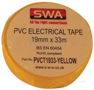 Electrical Accessories and Components -  Specialised Wiring Accesories Pvc Tape 19mm X 33mm Yellow