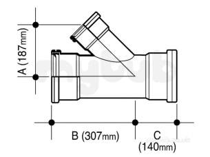 Hepworth Plastidrain -  160mm 45d Unequal X 110mm.junction 6p09f