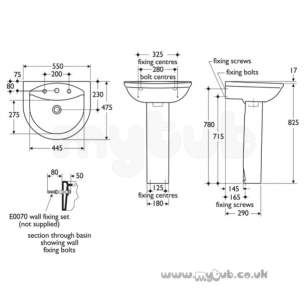 Armitage Entry Level Sanitaryware -  Armitage Shanks Halo S2008 600mm One Tap Hole Basin White