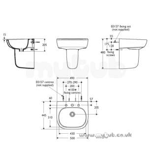 Ideal Standard Jasper Morrison -  Ideal Standard Jasper Morrison One Tap Hole 500 H/r Basin No O/f Whit