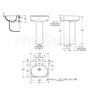 Ideal Standard Jasper Morrison -  Ideal Standard Jasper Morrison One Tap Hole Basin 550 White