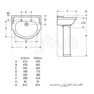 Armitage Shanks Mid Range Sanitaryware -  Armitage Shanks Lichfield/jardin S2930 Pedestal Wh