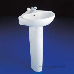 Ideal Standard Space -  Ideal Standard Space E7162 One Tap Hole Corner Basin White