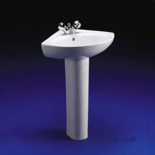 Armitage Entry Level Sanitaryware -  Armitage Shanks Tiffany S2741 580mm One Tap Hole Corner Basin Wh Special Carriage Incl