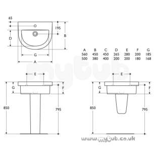 Ideal Standard Washpoint -  Ideal Standard Washpoint R3313 Semi Pedestal White