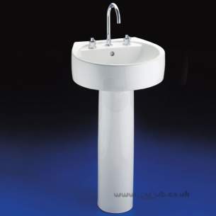Ideal Standard Luxury -  Ideal Standard White E0026 500mm Two Tap Holes Basin No C/hole Wh