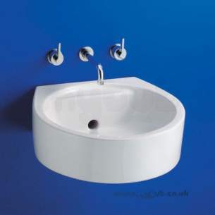Ideal Standard White E0013 450mm No Tap Holes Basin White