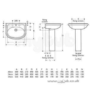 Armitage Camargue -  Armitage Shanks Camargue S2025 600mm One Tap Hole Basin Wh Special