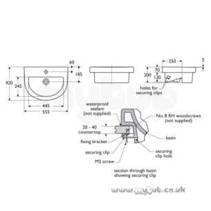 Ideal Standard Washpoint -  Ideal Standard Washpoint R4124 One Tap Hole S/c 55cm Basin Wh