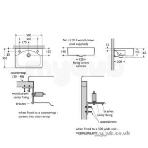 Ideal Standard Concept -  Ideal Standard Cube E793401 500mm 1rth S/c Sht Basin Wh