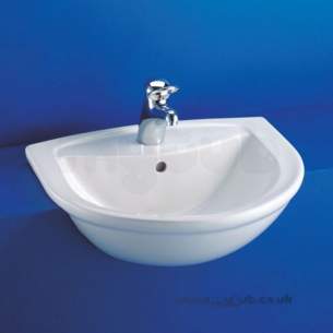 Armitage Entry Level Sanitaryware -  Armitage Shanks Halo S2397 550mm Two Tap Holes Semi-countertop Basin White