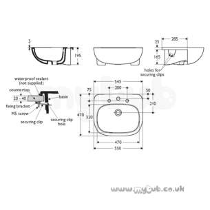 Ideal Standard Jasper Morrison -  Ideal Standard Jasper Morrison One Tap Hole S/c Top Basin White