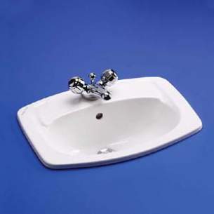 Armitage Vanity Basins -  Armitage Shanks Planet S258001 505mm Two Tap Holes V Basin Wh Special Incl Del