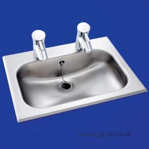 Armitage Shanks Commercial Sanitaryware -  Armitage Shanks Berwick2 Ctp Basin 49x38 Pol S/s 2th S2623my