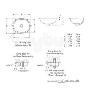 Armitage Shanks Commercial Sanitaryware -  Armitage Shanks Marlow S256001 560mm No Tap Holes Basin Wh