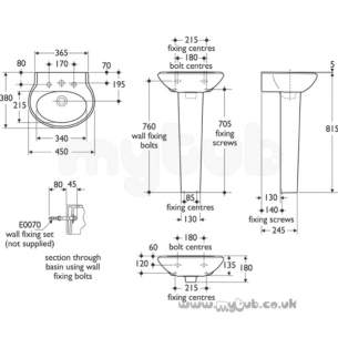 Armitage Shanks Luxury Sanitaryware -  Armitage Shanks Accolade S2732 450mm Two Tap Holes Basin White