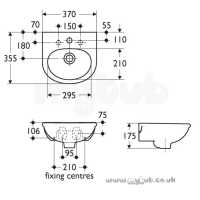 Armitage Entry Level Sanitaryware -  Armitage Shanks Sandringham 37cm Handrinse Basin One Tap Hole O/f