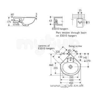 Ideal Standard Studio -  Ideal Standard Studio 450mm Two Tap Holes Corner Basin White