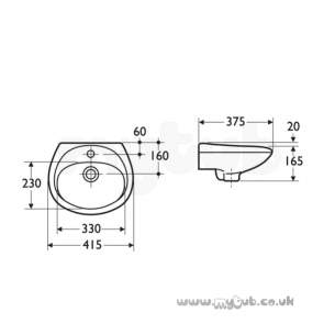 Armitage Shanks Luxury Sanitaryware -  Armitage Shanks Cameo S273001 420mm One Tap Hole Basin White Special