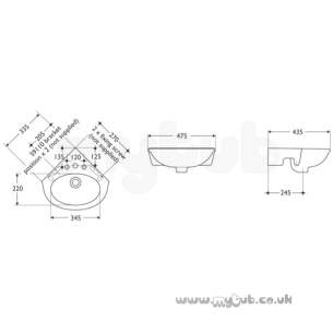 Armitage Sandringham Select -  Armitage Shanks Sandringham-corex S2703 One Tap Hole Corner Basin Wh