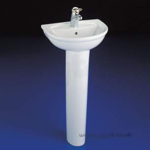 Armitage Entry Level Sanitaryware -  Armitage Shanks Halo S2712 450mm Two Tap Holes Cloakroom Basin White