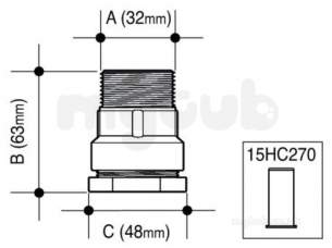Wavin Civils -  71903570 32mm Trigon X 1 In Mbsp Couplng