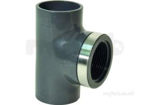 Georg Fischer Upvc Fittings and Valves Metric -  Georg Fischer Upvc 90d P/t Eq Tee 212002 63x2 721200211