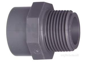 Georg Fischer Upvc Fittings and Valves Metric -  Georg Fischer Upvc Eq Bush Pl/bspm 219107 3x90 721910713