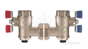 Delabie Accessories and Miscellaneous -  Delabie 2 X Angled Isolating Ball Valves For Premix 1 1/4 Inch