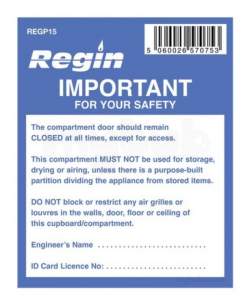 Regin Products -  Regin Flammable/dont Block Tag Per 8