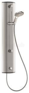 Delabie Showers -  Delabie Temposoft Aluminium Shower Panel Top Inlet Plus Handset 30sec