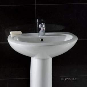 Eastbrook Sanitary Ware -  Loire 450 Basin One Tap Hole White 75.0005