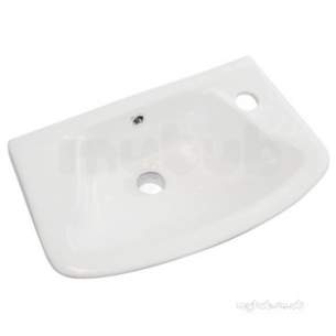 Eastbrook Sanitary Ware -  Loire 350x250 Cloakroom Basin One Tap Hole Right Hand White 75.0008