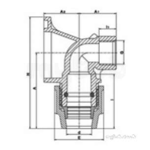 Plasson Fittings -  1/2 Inch Plasson N/gauge W/plate Elbow 7506