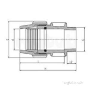 Plasson Fittings -  1x1 Inch Bsp Plasson N/gauge M Adap 7528