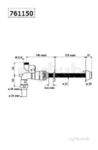 Delabie Accessories and Miscellaneous -  Tempoflux Flush Valve For Wall 150mm