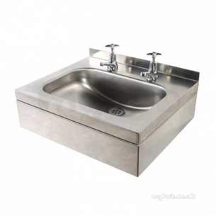 Twyford Stainless Steel -  Ss Wall Hung Basin W/apron 500 No O/flow 2t