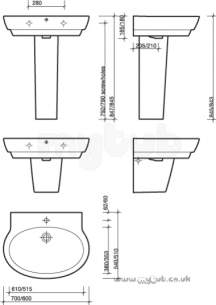 Twyford Encore -  Twyford Encore Basin 700 One Tap Hole White Er4331wh