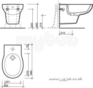 Twyford Encore -  Twyford Encore Wall Hung Bidet One Tap Hole White Obsolete Er3411wh