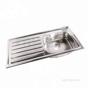 Twyford Stainless Steel -  Ss Inset Snk/sgl Left Hand Drainer No O/flow 0t