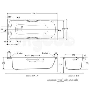 Armitage Shanks Acrylic Baths -  Armitage Shanks Halo S1146 1700 X 700mm No Tap Holes Bath Wh