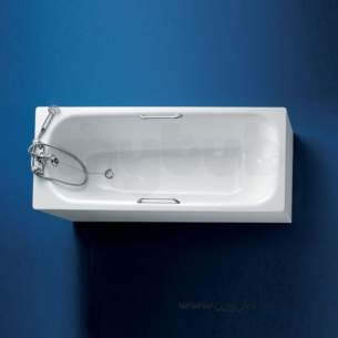 Armitage Shanks Steel Baths -  Armitage Shanks Nisa S1865 1700mm Plain Two Tap Holes Steel Bath Wh S186501